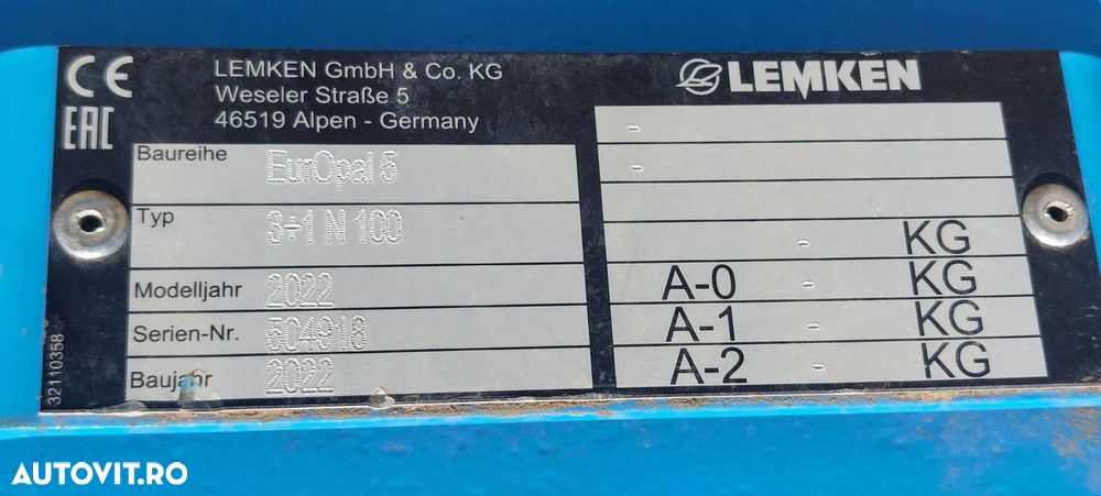 Lemken EUROPAL 5 3+1N 100 PLUG REVERSIBIL - 6