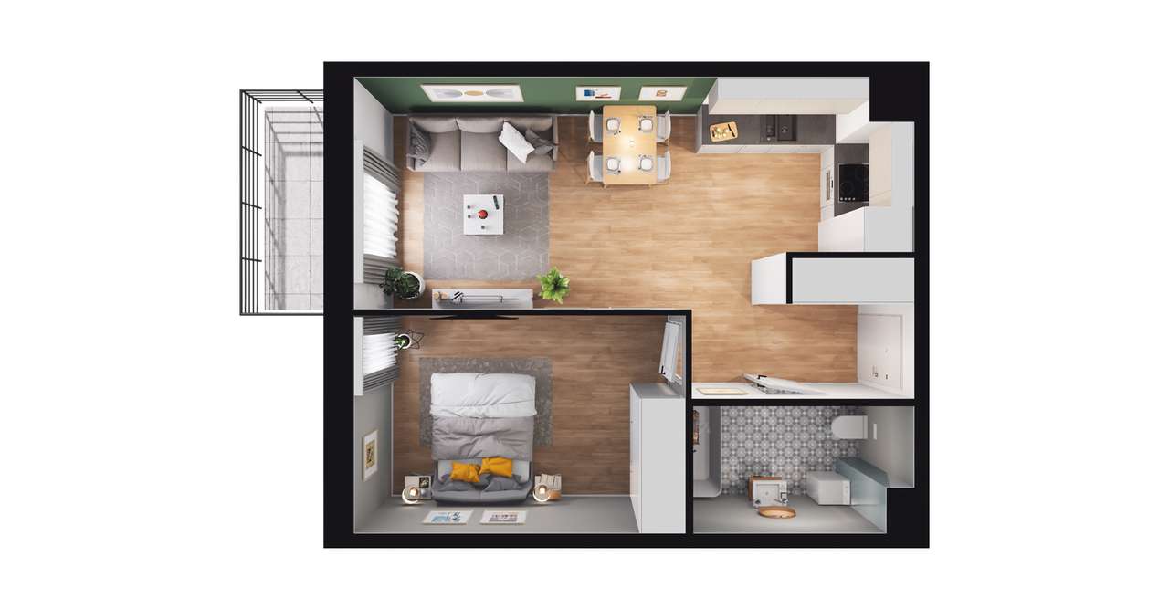 2-pokojowe mieszkanie 42m2 + balkon Bez Prowizji - Pełny obrazek: 2/23