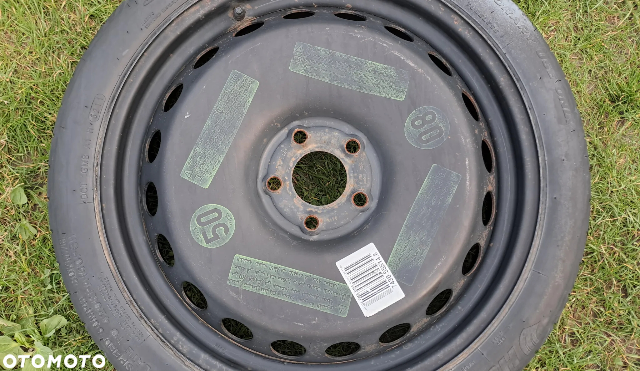 Koło Dojazdowe 19 Audi A4 B8 B9 A5 8T 5x112 ET 29 125/70 R19 8K0601027D - 2