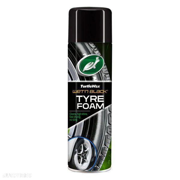 Spray spuma pentru curatat si lustruit anvelope Turtle Wax Wet ' n' Black 53166, 500ml - 1