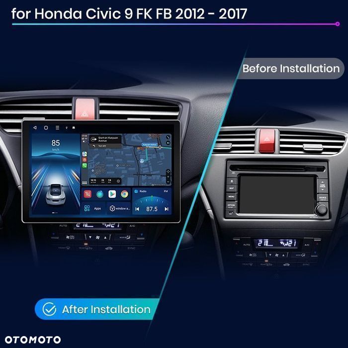 Honda Civic 9 2012-2017 – Radio Android 10.33" CarPlay - 2