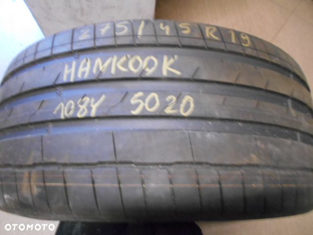opona pojedyńcza 275/45r19 hankook ventus s1 evo 3 ev NFO 6,5mm lato jak nowa - 1