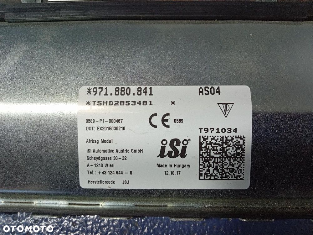 PORSCHE PANAMERA II 971 DESKA KONSOLA PODUSZKI PASY EU KPL - 5