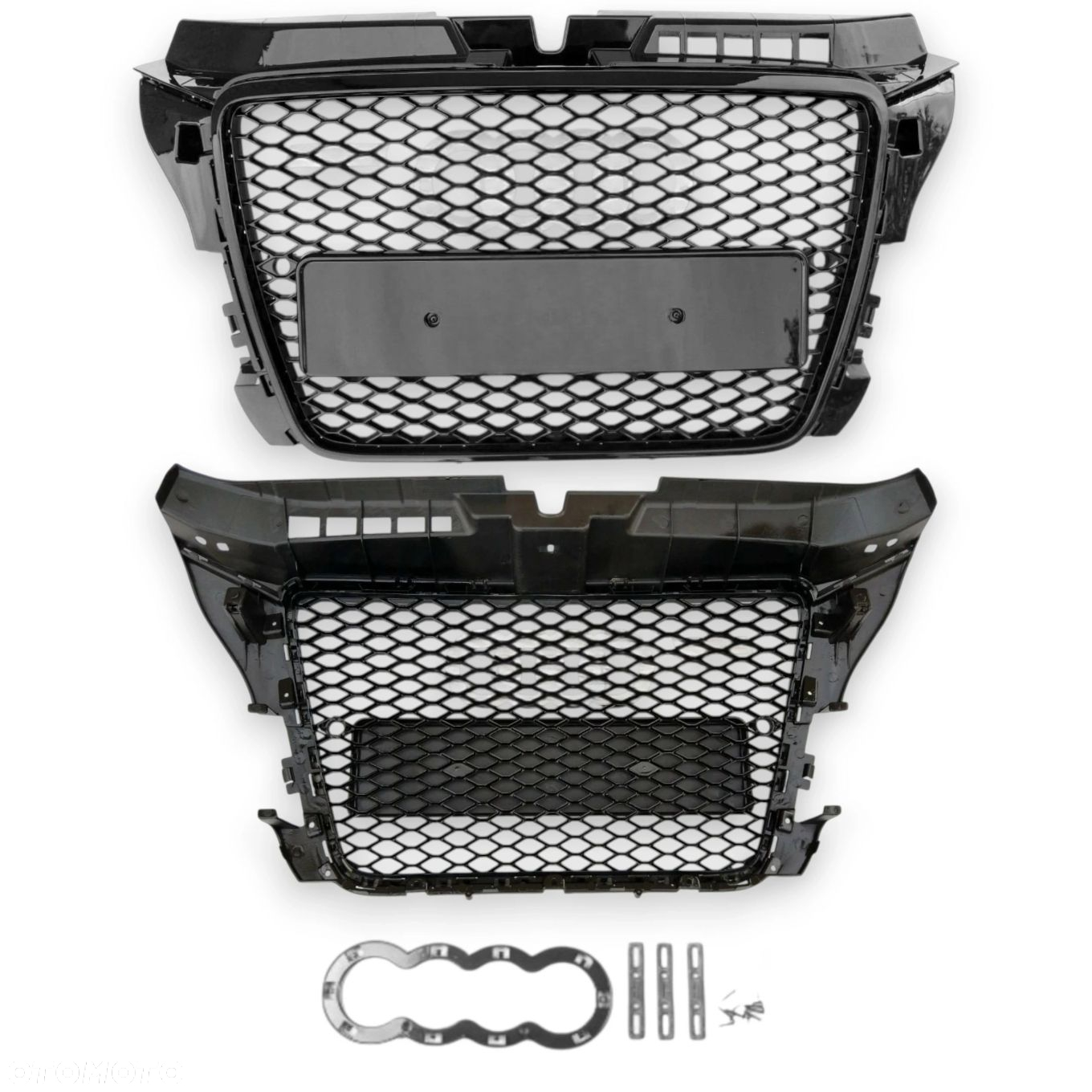 AUDI A3 8P 08- ATRAPA CHŁODNICY GRILL PLASTER MIODU CZARNY POŁYSK +L - 3