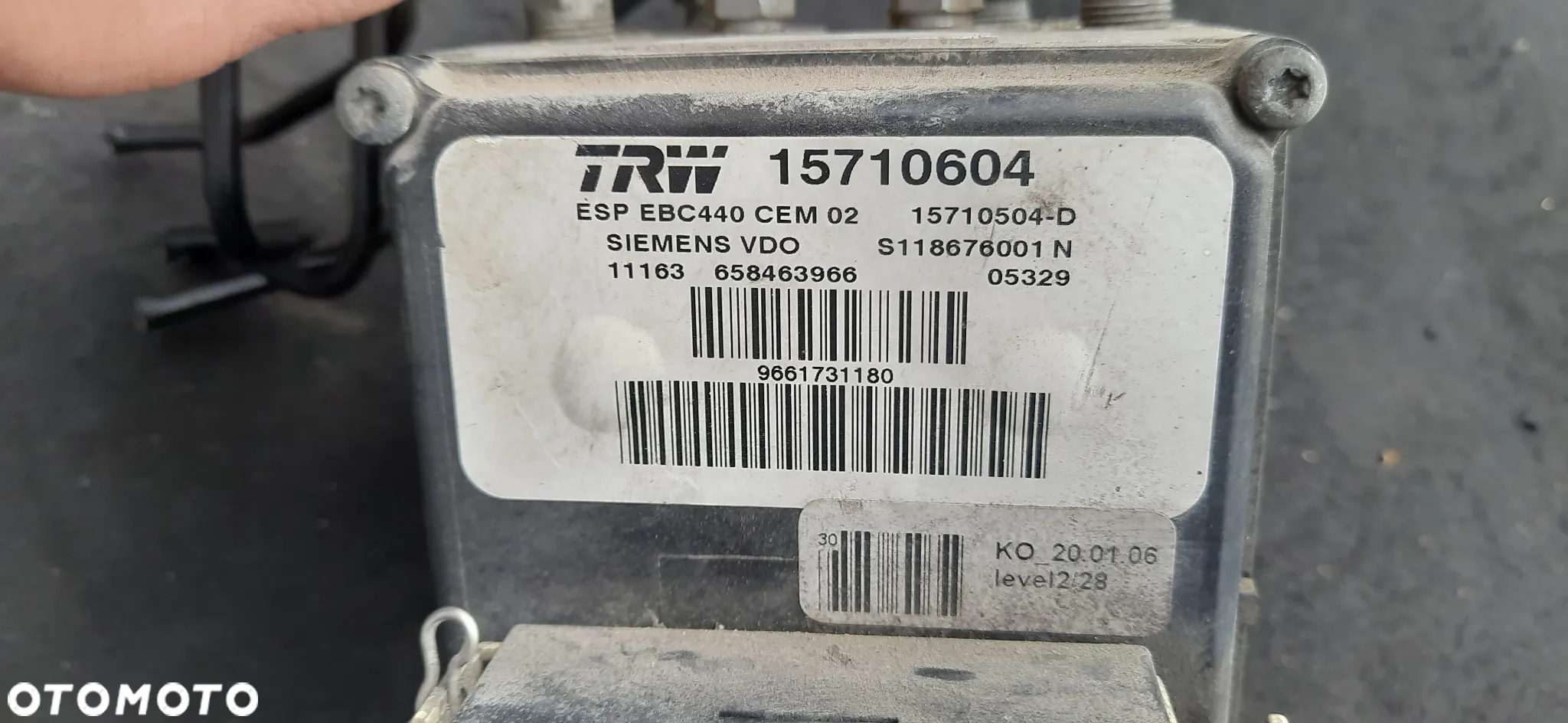 Peugeot 307 POMPA ABS Moduł 0265950368 0265237140 9649458080 Peugeot 407 trw 15710604 9661731180 - 5