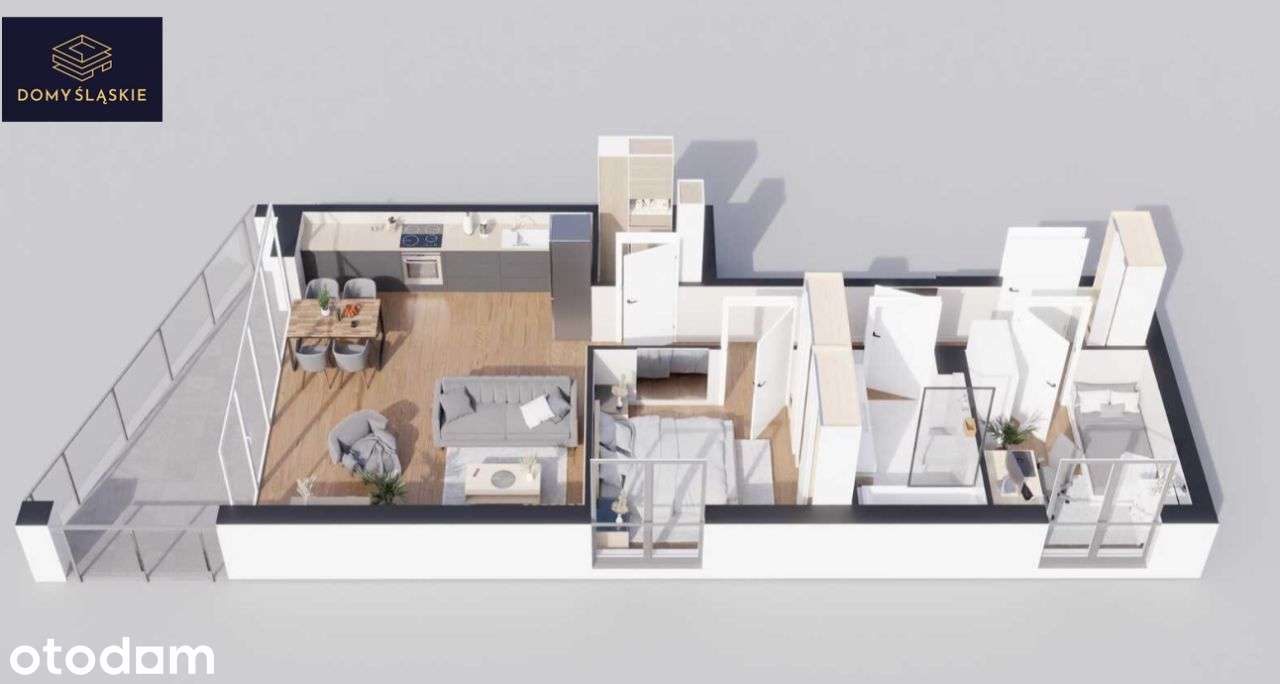A6 - 3 pokoje + pom.gosp + balkon