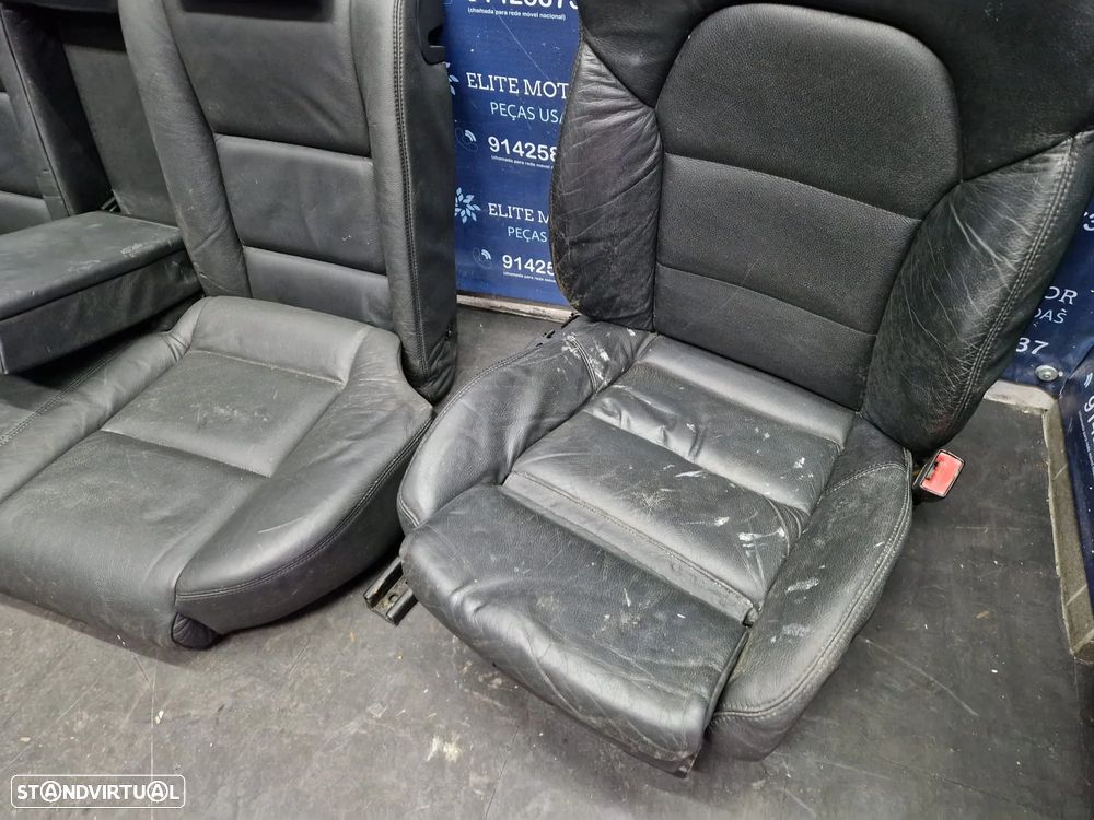 Jogo de bancos usados AUDI A4 B7 S-LINE CARRINHA PELE PRETOS AQUECIDOS - 4