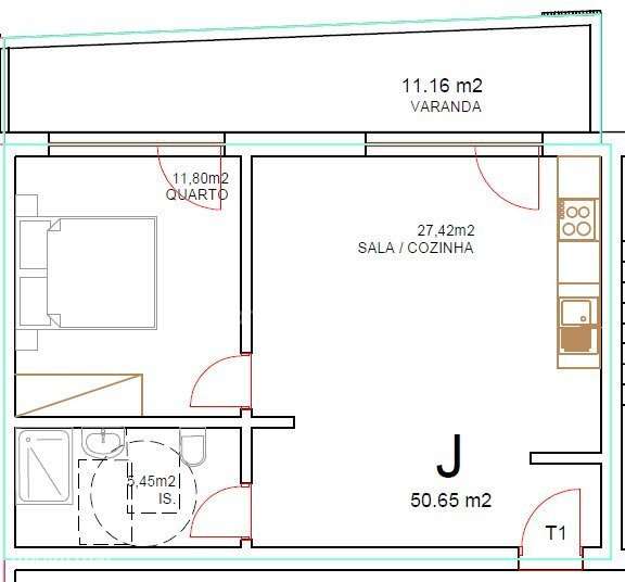Apartamento T1 Novo em Tondela | Design Moderno e Excelente Localiz... - Grande imagem: 4/5