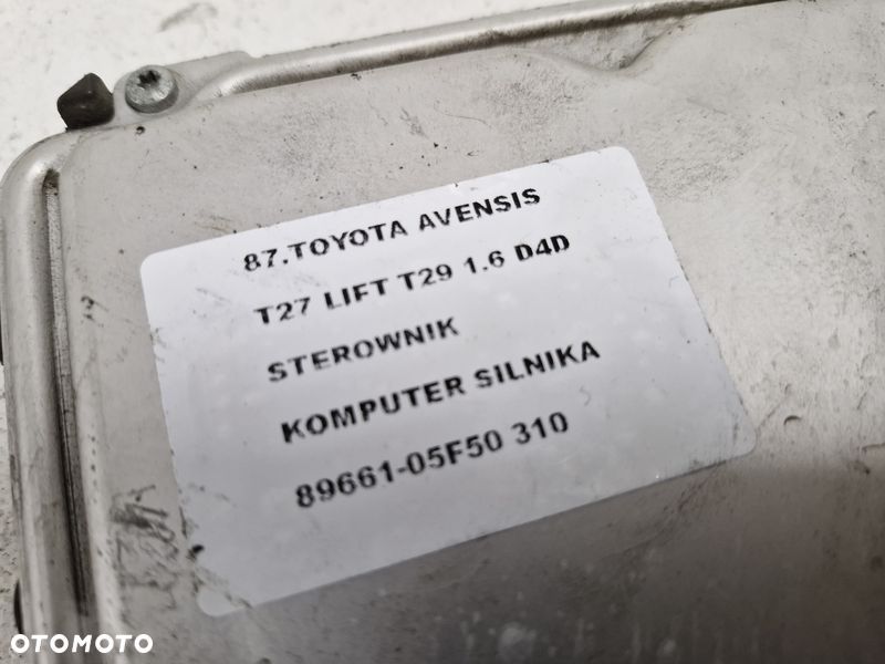 toyota avensis t27 lift t29 1.6 d4d komputer sterownik silnika ecu 89961-05f50 - 4