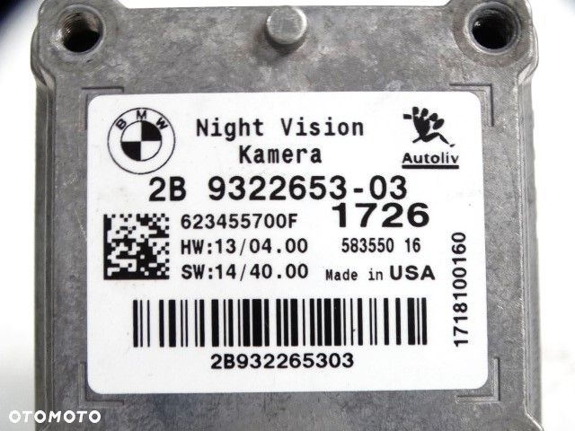 BMW 6 F06 F12   5 F07 G31 F10  X5 F15  X6 F16 G06  X7 G07  7 G12  Kamera Night Vision Przednia  9322653 623455700F  BMW 640i 640iX  530d 535d 525d 535d 550i 730d 730i 740i 750ix 730ld 750i760ix - 7