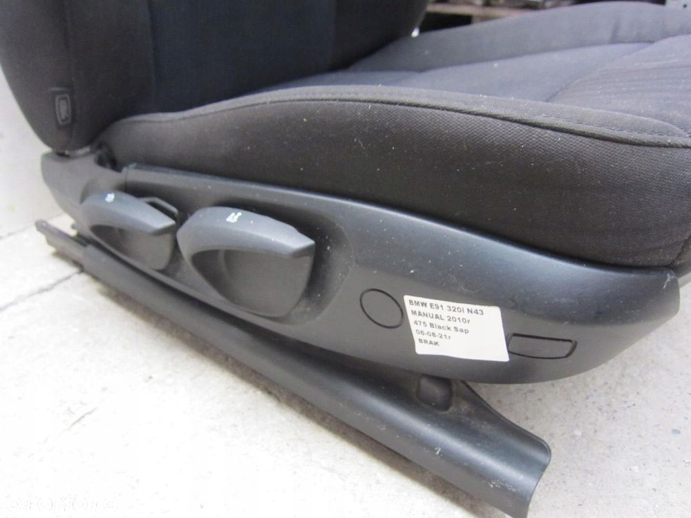 BMW E91 E90 2005-2010 FOTEL PASAŻERA PRAWY CZARNY MATERIAŁ TAPICERKA - 6