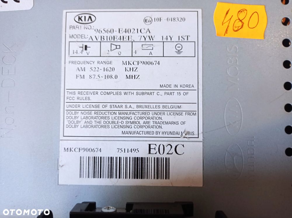 Radio z nawigacją wyświetlacz panel KIA Soul II 96560-E4021CA - 3