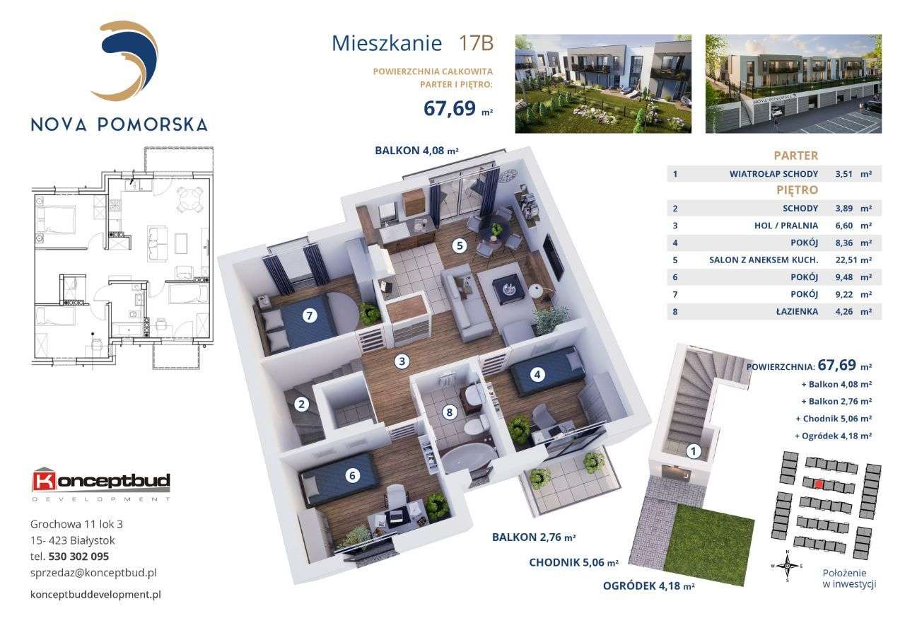 Nova Pomorska | mieszkanie 17B | 67.69 m2