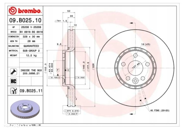 ZACISKI JARZMA LEWY PRAWY PRZÓD FORD MONDEO IV MK4 328/30mm 07-14r. - 12