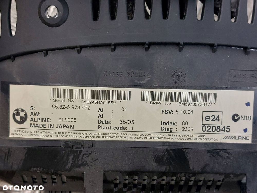 CZYTNIK NAWIGACJI + PANEL IDRIVE + WYŚWIETLACZ BMW E90 6987694 6973672 - 6
