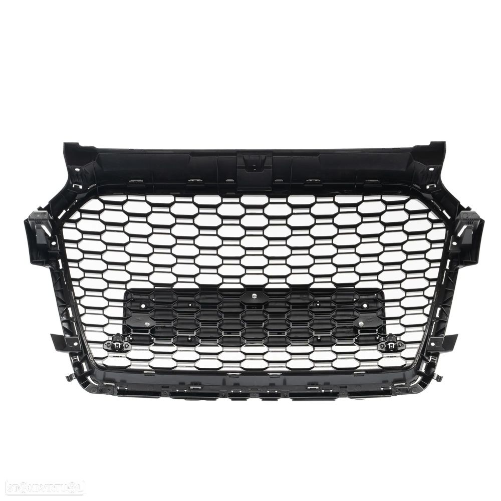 Grelha frontal AUDI A1 8x 2015-2018 RS1 look em preto piano brilhante em plástico ABS - 3