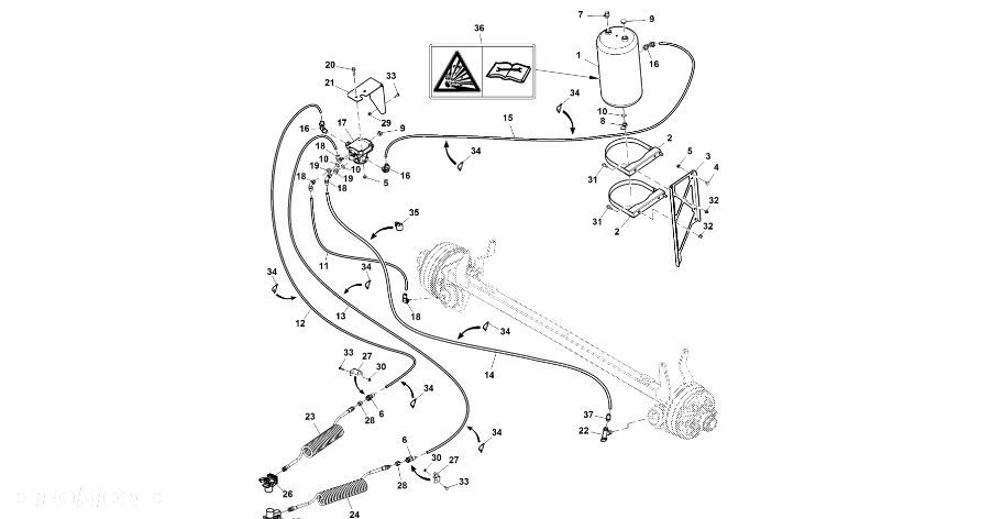 John Deere 960 - Zbiornik DC54370 (Hamulce) - 1