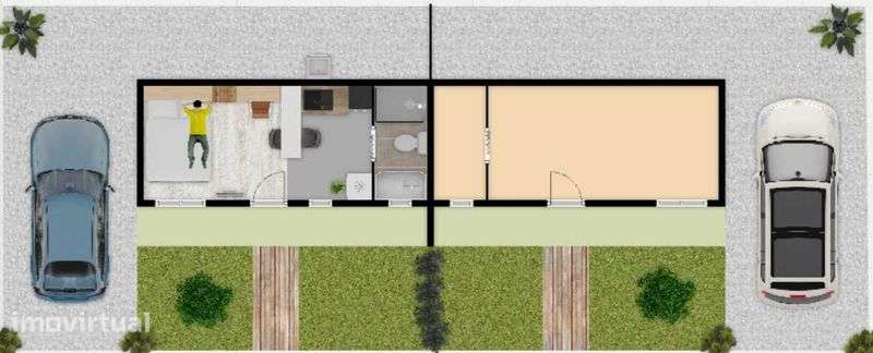 Casa móvel, 2 estudios Mobiliados por contentor! Pronta para Airbnb - Grande imagem: 4/7