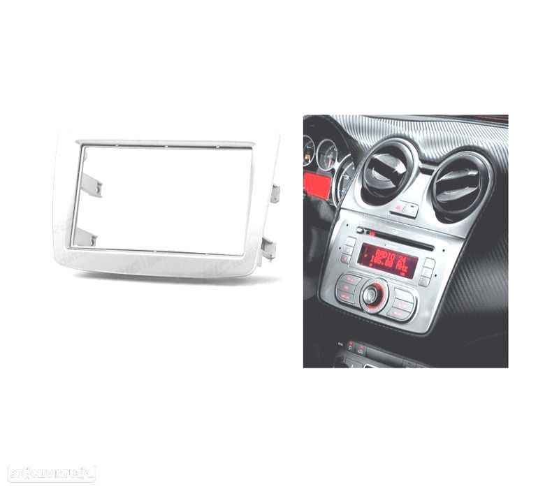 MOLDURA ADAPTADOR CINZA PARA RADIO 2-DIN ALFA ROMEO MITO - 1