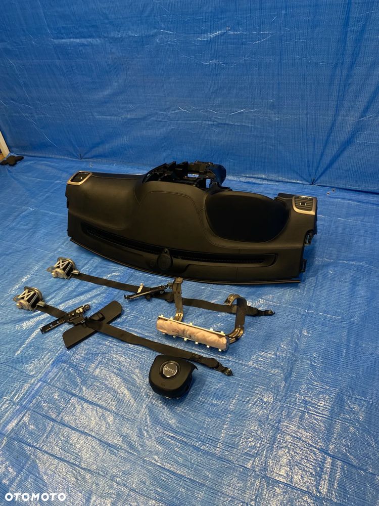 JEEP GRAND CHEROKEE WK2 SUMMIT LIFT DESKA ROZDZIELCZA KONSOLA KOKPIT PODUSZKI AIRBAG PASY ORYGINAŁ CZARNA SKÓRA KOMPLET - 3