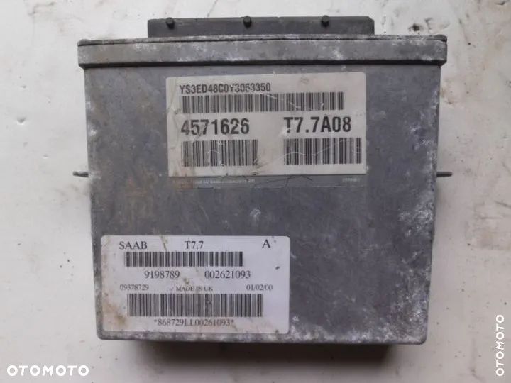 MODUŁ STEROWNIK SILNIKA ECU SAAB 9-5 2.3T 4571626 T7.7A08 9198789 - 1