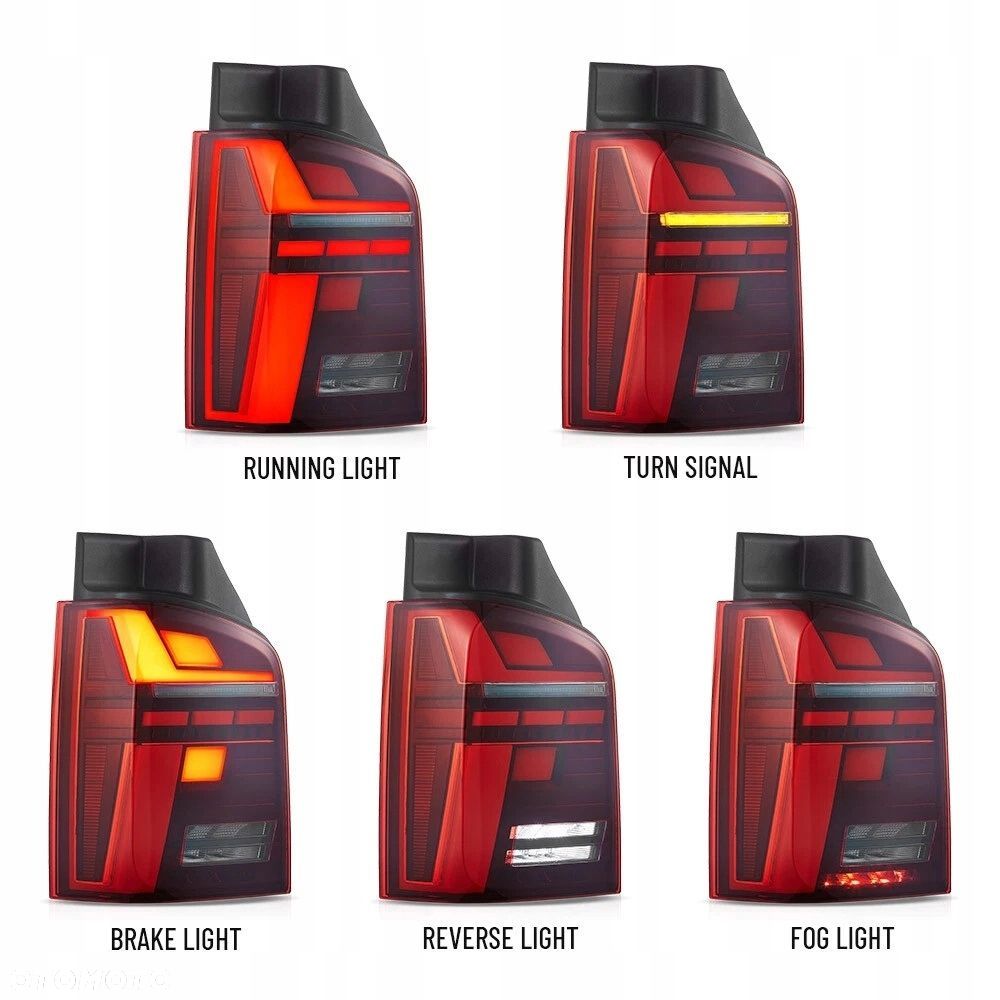 Lampy tylne Led Tuning wzor T6 2020 do T5 Vw Transporter Multivan Caravelle - 8