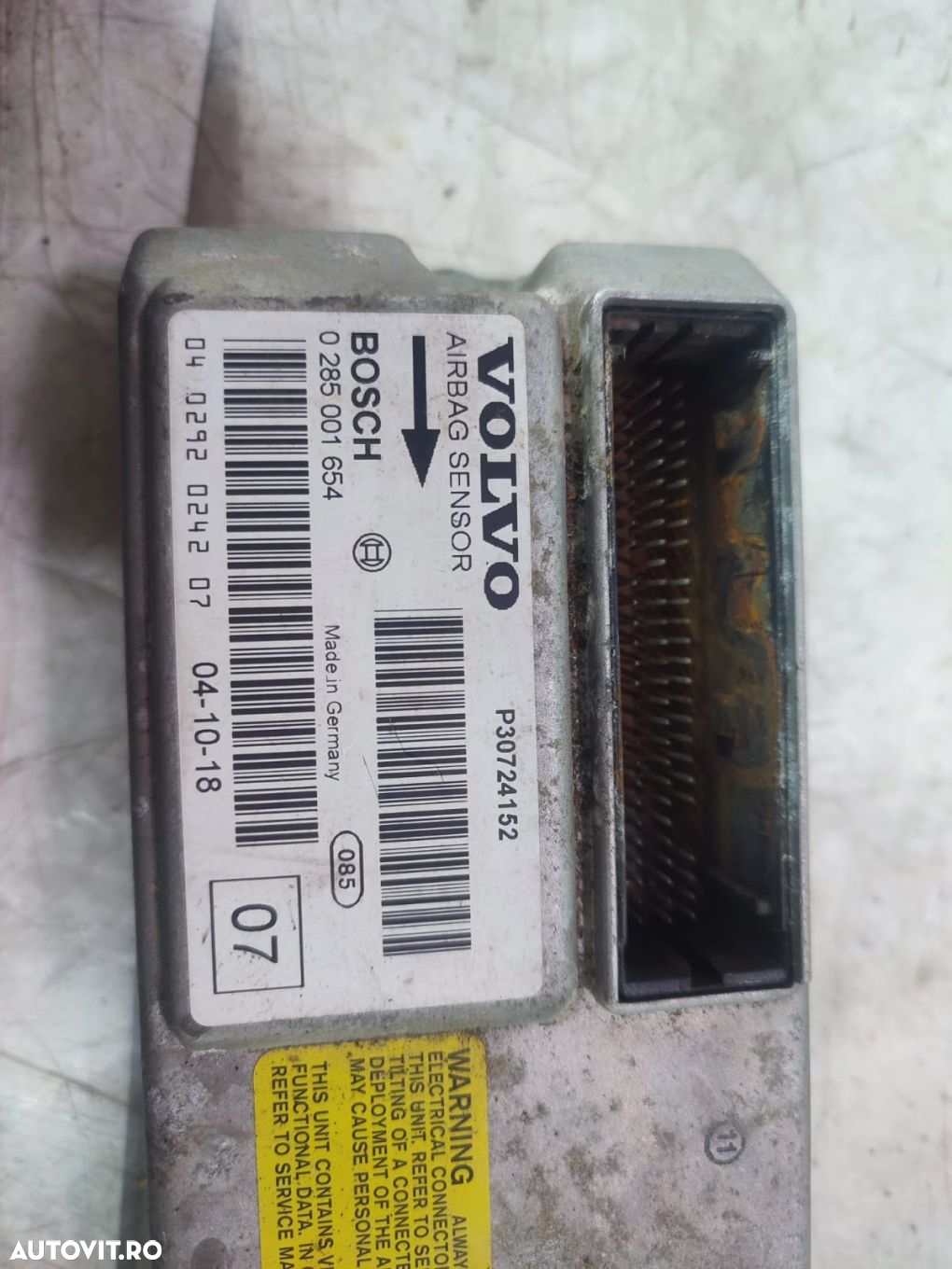 Calculator airbag 0285001654 Volvo XC90 1 [2002 - 2006] - 3