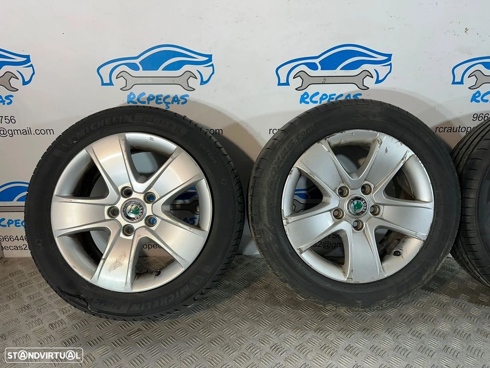 .Conjunto Jantes 16 Originais Skoda Octavia 6.5J ET50 5x112 1Z0601025T - 6