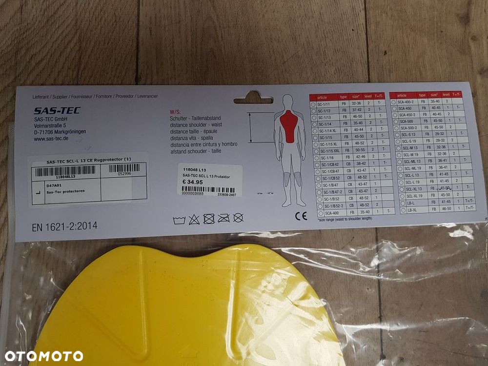 Sas-Tec ochraniacz pleców protektor SCL-L 13 - 6