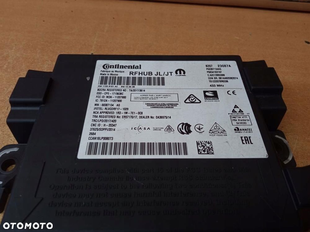 MODUŁ RFHUB JL/JT JEEP WRANGLER JL IV P63307134AG - 2