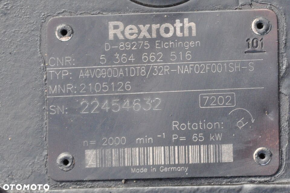 POMPA HYDRAULICZNA JAZDY REXROTH TEREX 110  A4VG90DA1DT8/ 32R-NAF02F001SH-S - 4