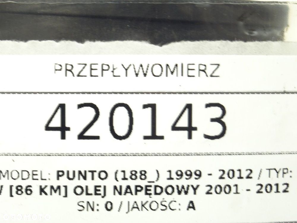 PRZEPŁYWOMIERZ - 47.00 PLN - FIAT PUNTO (188_) 1999 - 2012 1.9 JTD 63 kW [86 KM] olej napędowy - 5