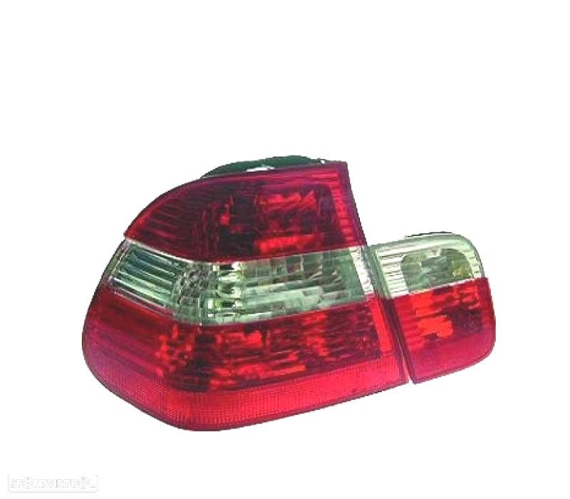 FAROLINS TRASEIROS BMW E46 98-01 VERMELHO BRANCO - 4