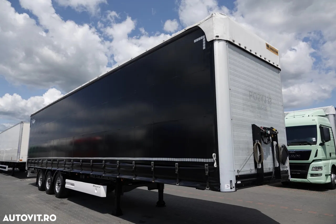 Wielton CORTINĂ STANDARD WIELTON / ACOPERIȘ RIDICABIL / SISTEM BDE - STALPINI EXTENSIBILI / AX RIDICABIL / SAF / PUȚIN UTILIZAT - 2