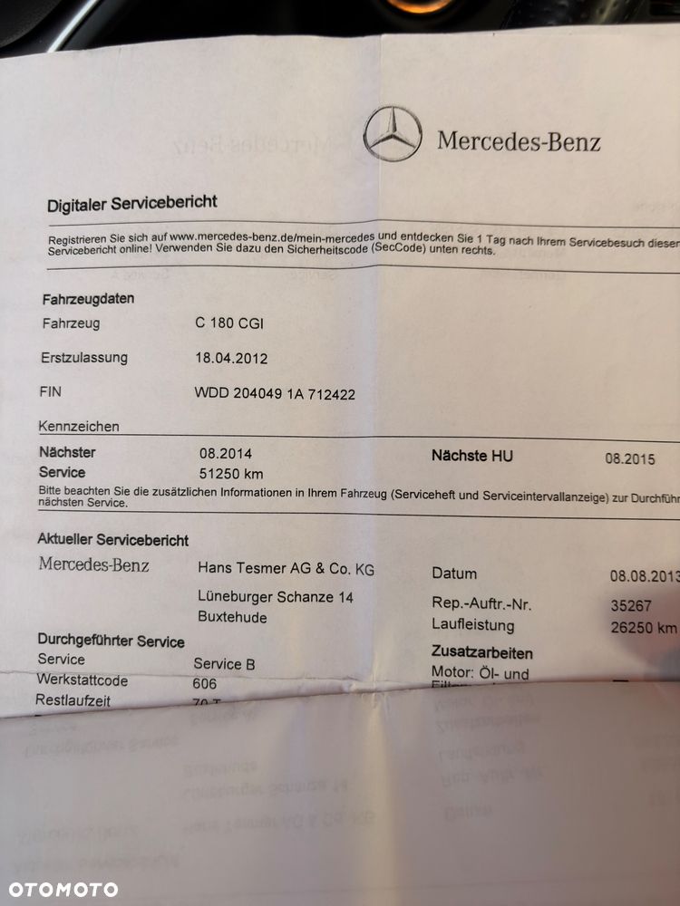 Mercedes-Benz Klasa C 180 CGI Automatik BlueEFFICIENCY Avantgarde - 16