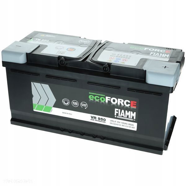 Akumulator Fiamm ECOFORCE AGM VR950 L6 105Ah/950AP StartStop - 28,8 kg - 4