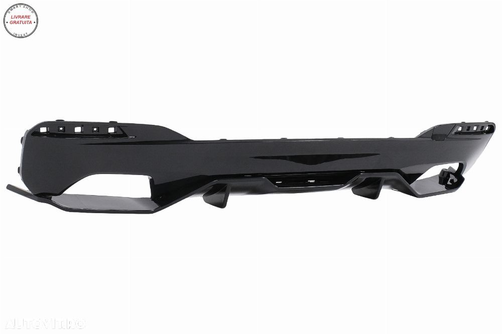 Difuzor Bara Spate BMW Seria 5 G30 G31 (2017-2019) M5 Design Negru Lucios- livrare gratuita - 3