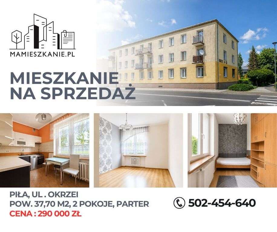 Piła, Okrzei – 2 pokoje 34,5 m² z parkingiem
