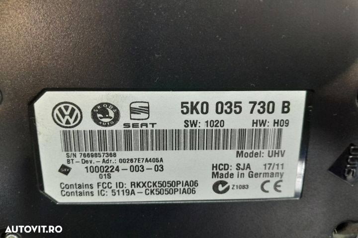 Modul Bluetooth 5K0035730B 5K0035730B Volkswagen VW Golf 6 [2008 - 20 - 3