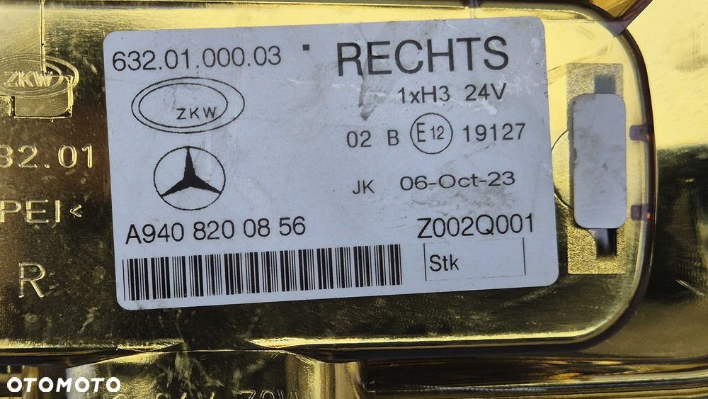 Halogen LEWY / PRAWY Lampa przeciwgmłowa Mercedes Axor II 2 04- OE NEW - 5