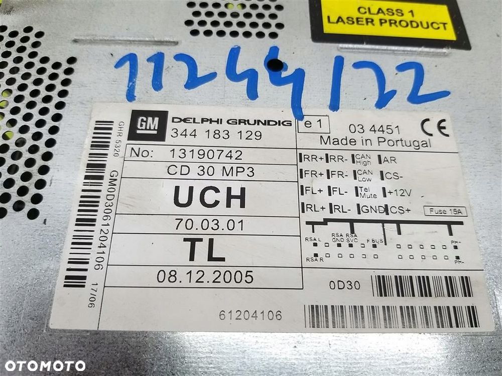 Radio FABRYCZNE CD30 MP3+ wyświetlacz kpl Opel Astra III H 2004-2006 - 8