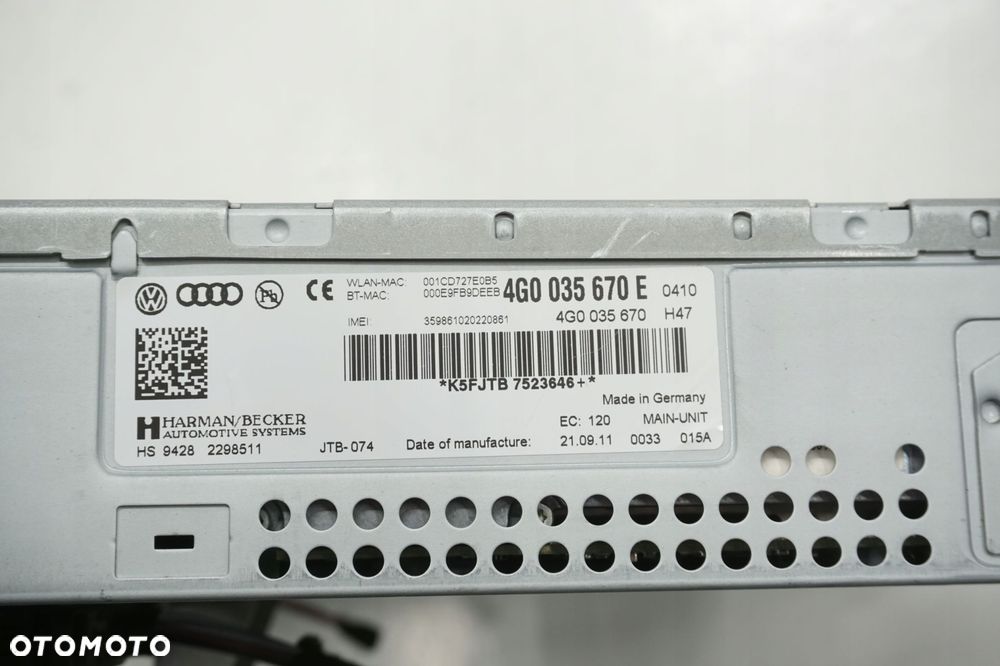 AUDI A6 C7 11R CZYTNIK NAWIGACJI GPS 4G0035670E - 3