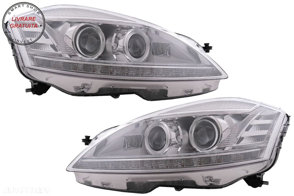 Faruri LED Mercedes W221 S-Class (2005-2009) Facelift Look LHD- livrare gratuita - 11
