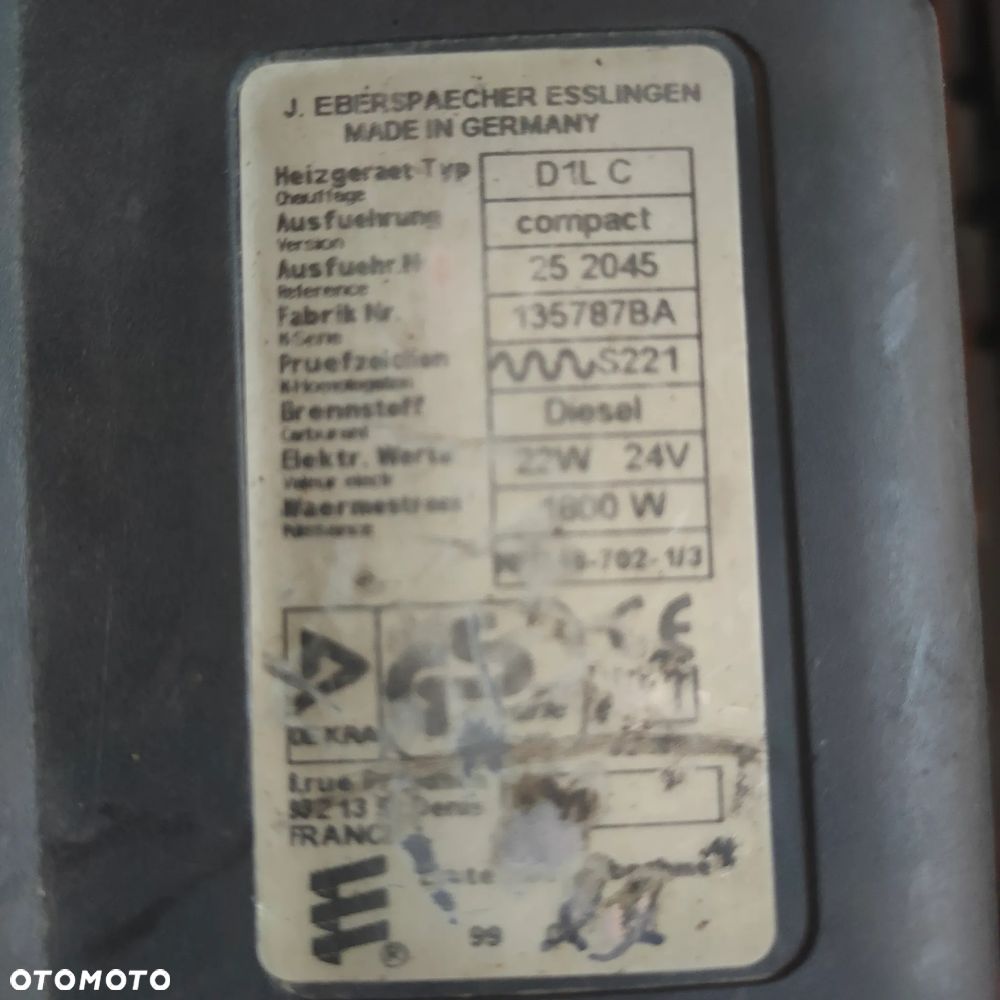 OGRZEWANIE POSTOJOWE EBERSPACHER D1LC - 3