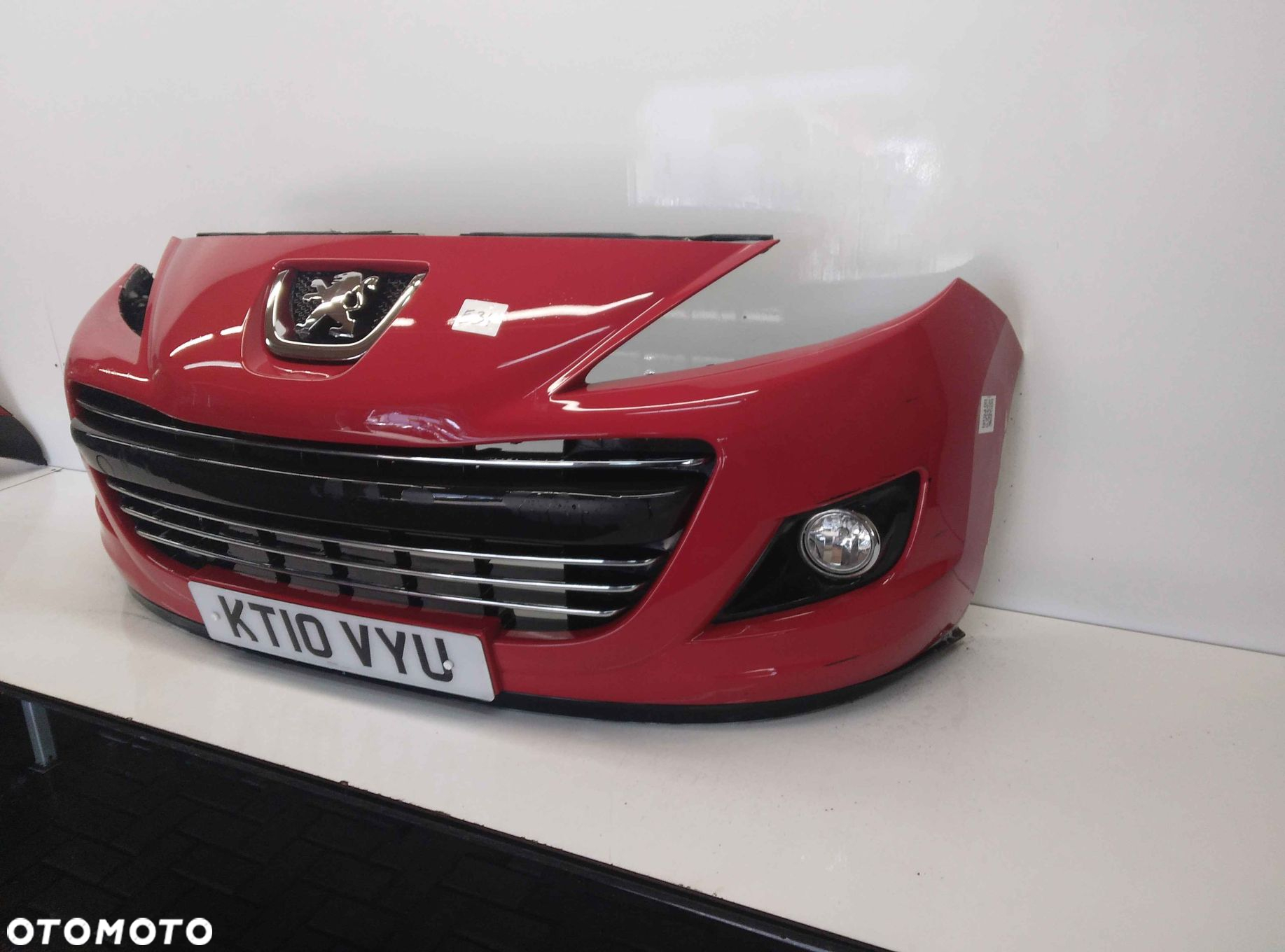 } ZDERZAK PRZÓD PRZEDNI PEUGEOT 207 LIFT FL KKN CZERWONY HALOGENY - 2