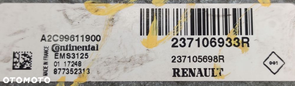 RENAULT STEROWNIK SILNIKA A2C99611900 237106933R - 4