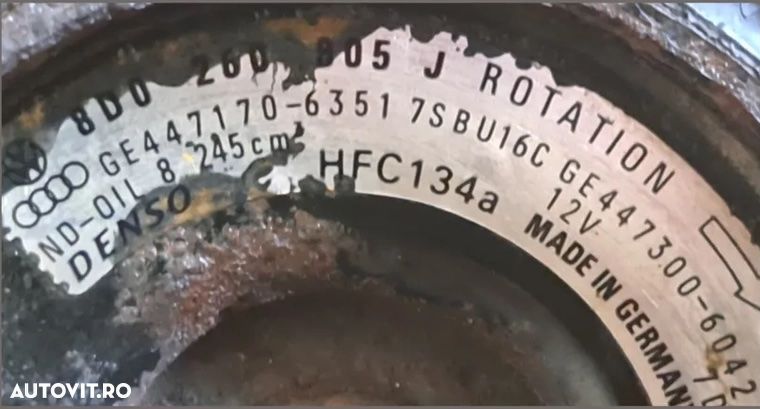 Compresor aer conditionat clima climatronic VW Volkswagen Passat B5.5 1.9d 131cp 1.8i benzina Passat Variant 3B6 1.9tdi Skoda Octavia Superb Audi A4 B6 1.9tdi cod: 8D0260805J - 5