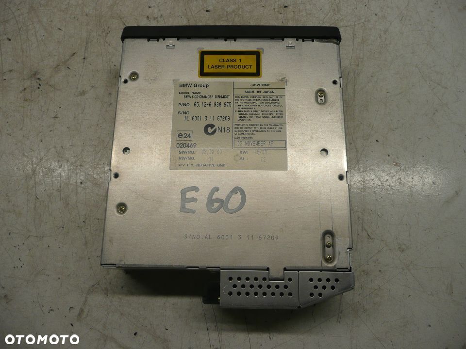 BMW E60 SEDAN 2.5B ZMIENIARKA PŁYT CD 6938975 - 2