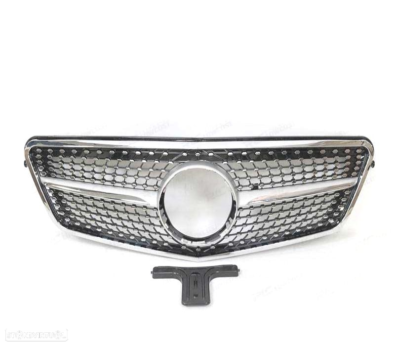 GRELHA FRONTAL MERCEDES W212 10-13  LOOK DIAMOND CROMADO - 2