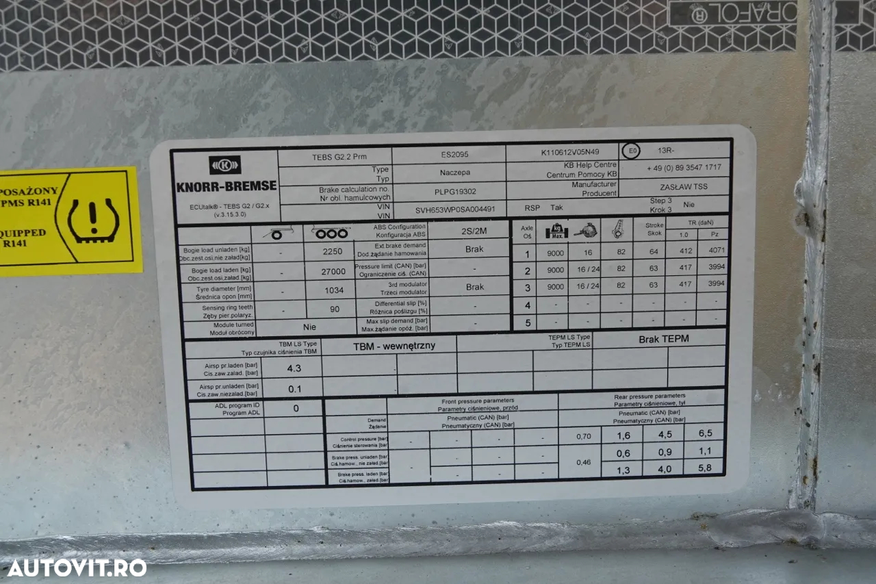 Zaslaw BASCULATOR Zasław 28 m3 / NOU / OȚEL / TUBI PORTBAGAI HP / AXIE DE RIFAT / SAF / 2025 - 19